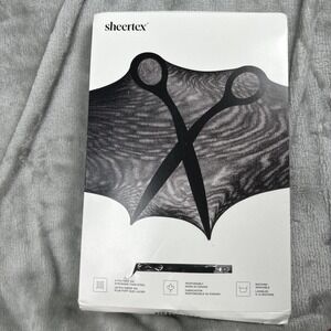 NEW Sheertex Black Control Top Sheer Rip-Resist Tights Women's Size 2XL